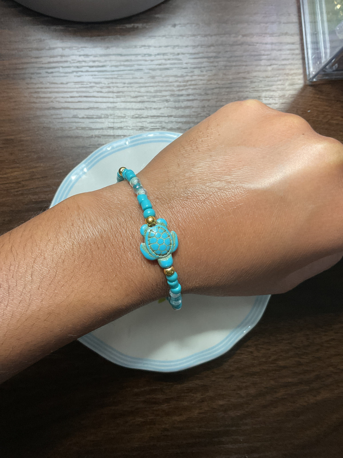✨sea turtle charm seed bead bracelet✨
