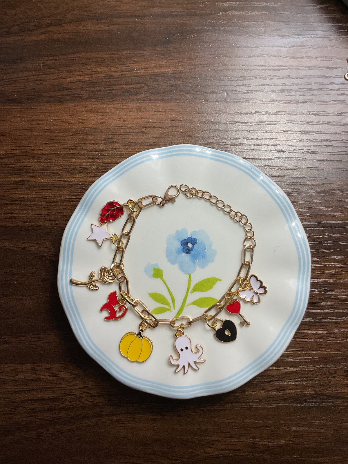 ✨paperclip chain charm fall bracelet✨