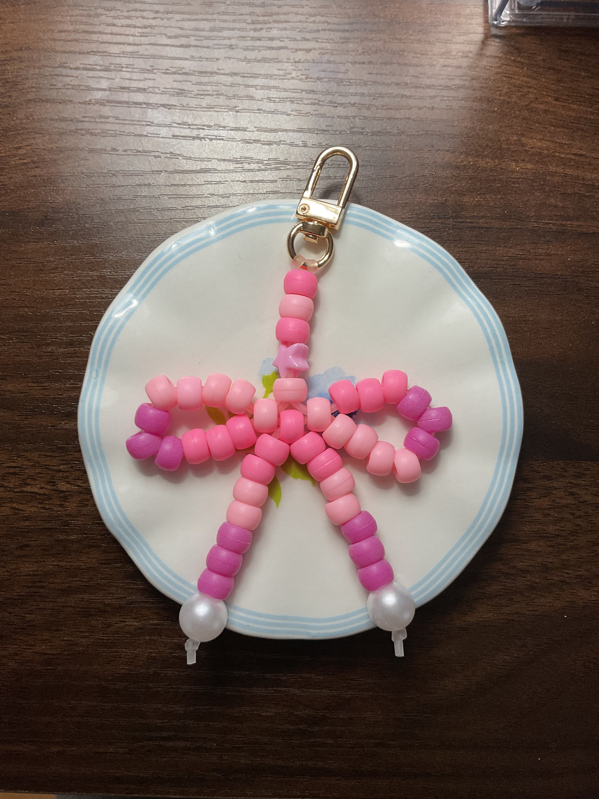 ✨🎀pink & purple pony bead keychain🎀✨