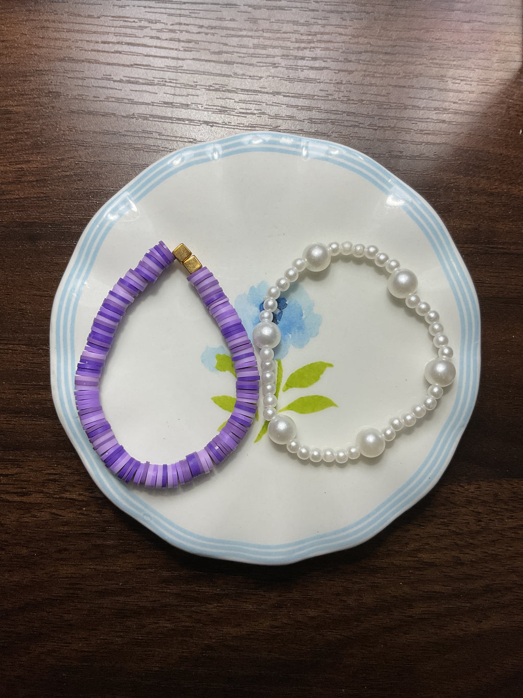 ✨purple & pearl bracelet bundle✨