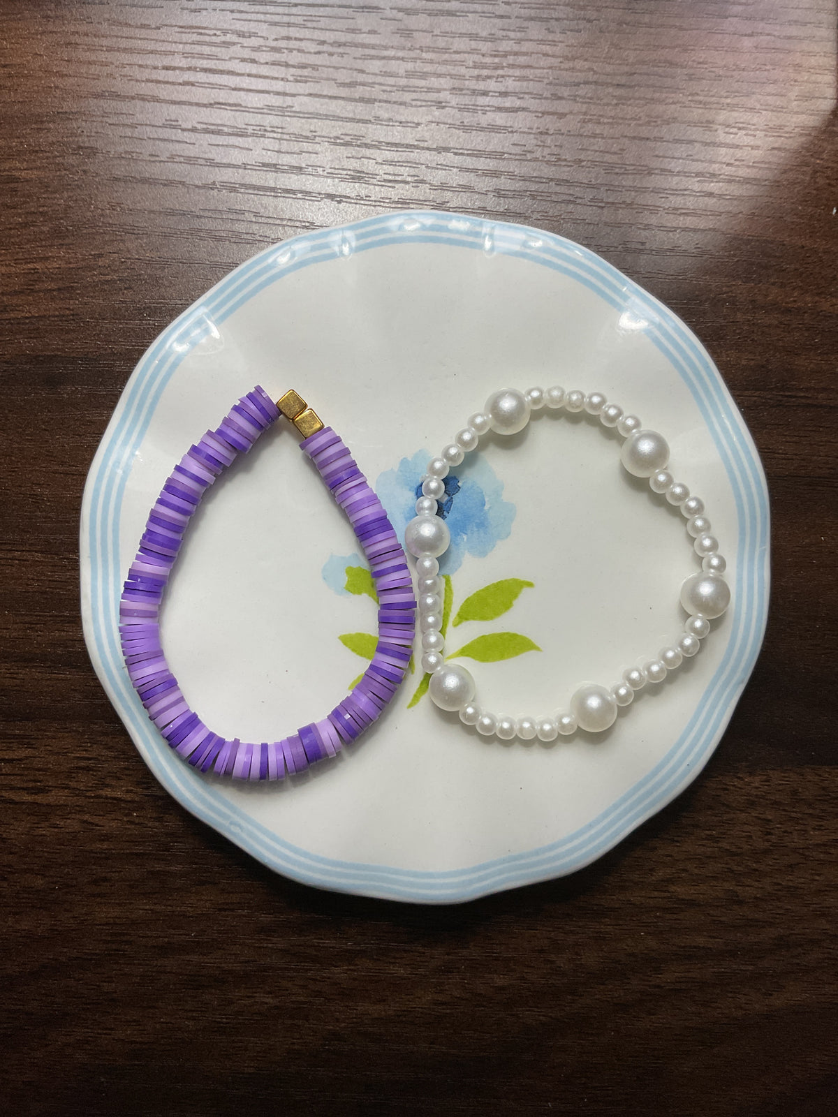 ✨purple & pearl bracelet bundle✨