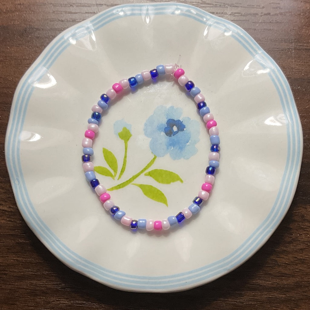 ✨pink and purple seed bead bracelet✨
