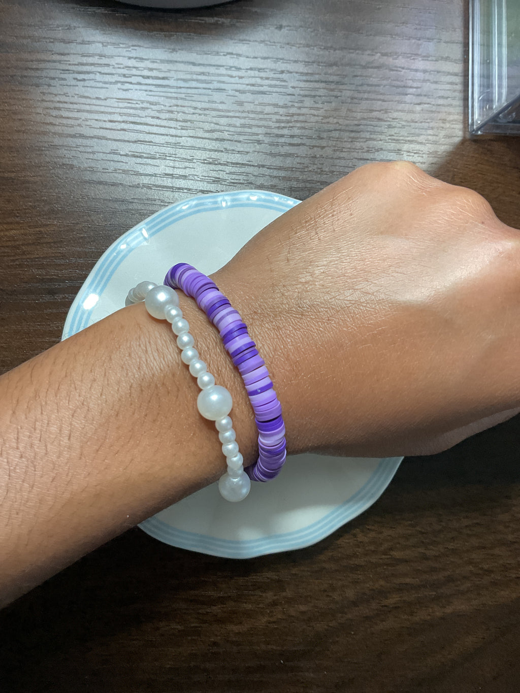 ✨purple & pearl bracelet bundle✨