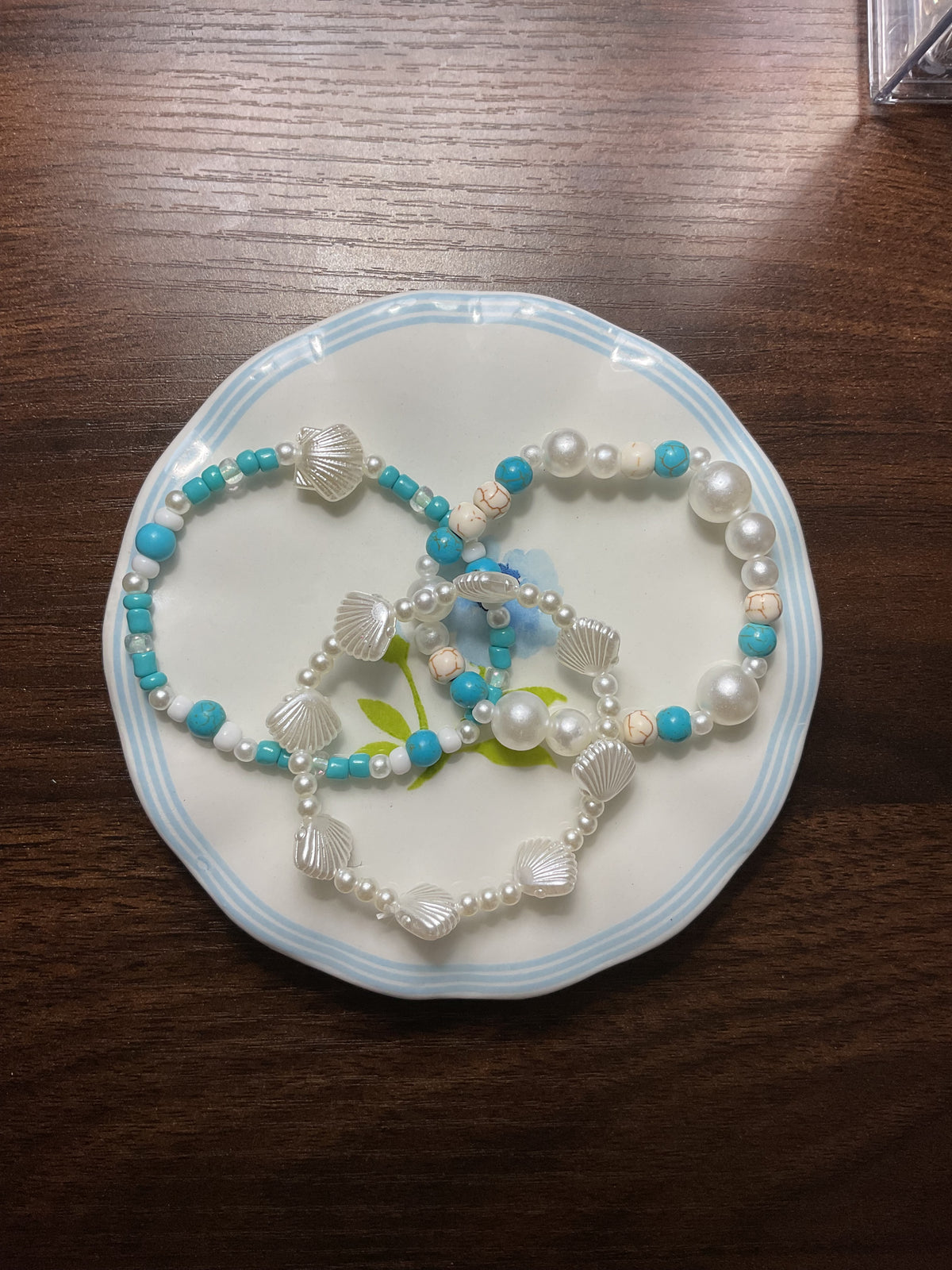 ✨ocean charm beaded bracelet set✨🌊