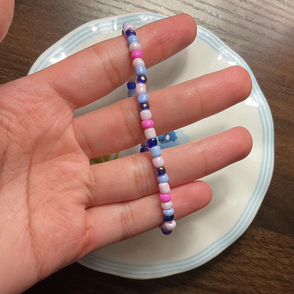 ✨pink and purple seed bead bracelet✨
